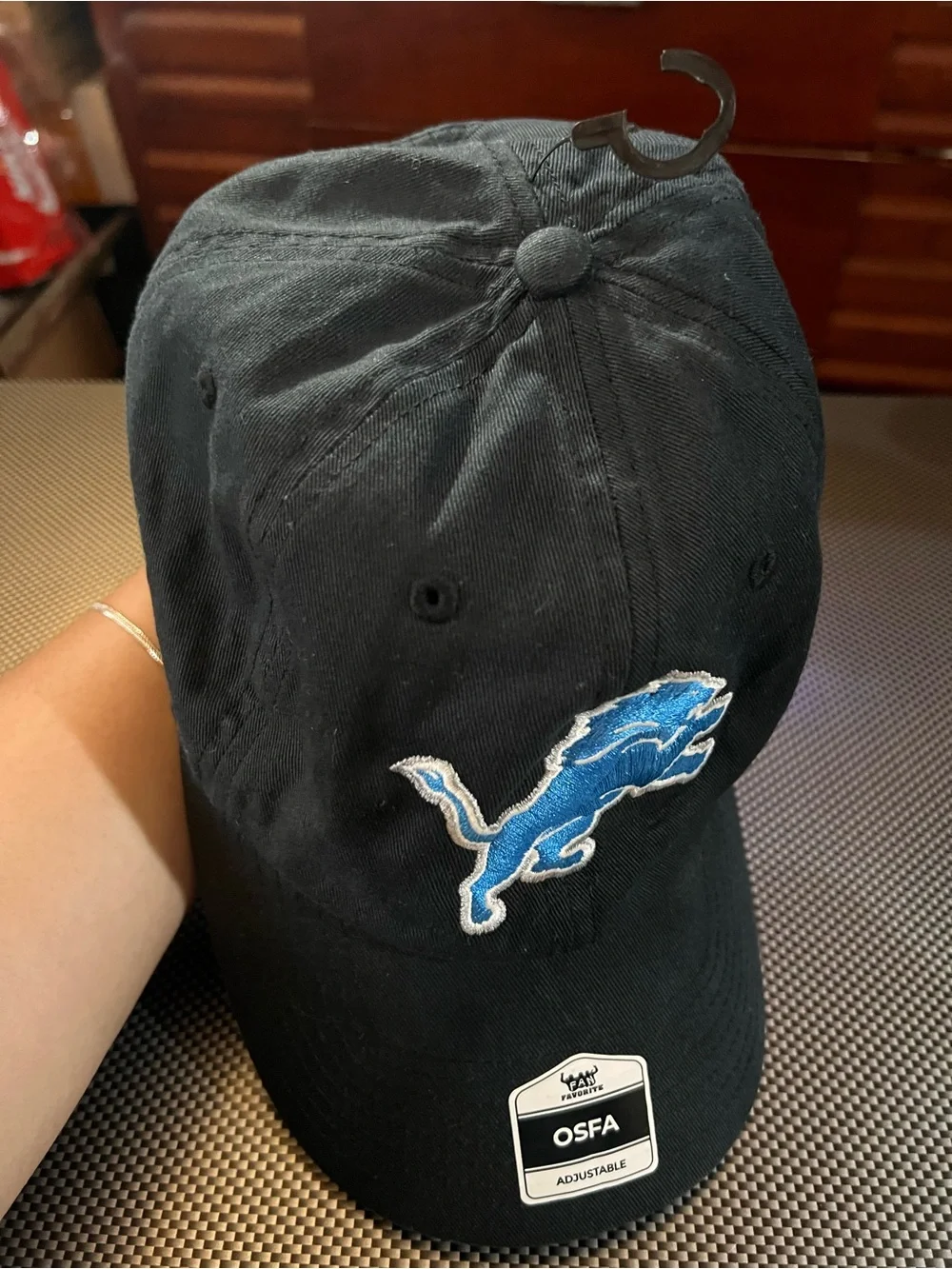 NFL Black Detroit Lions Adjustable Baseball Cap